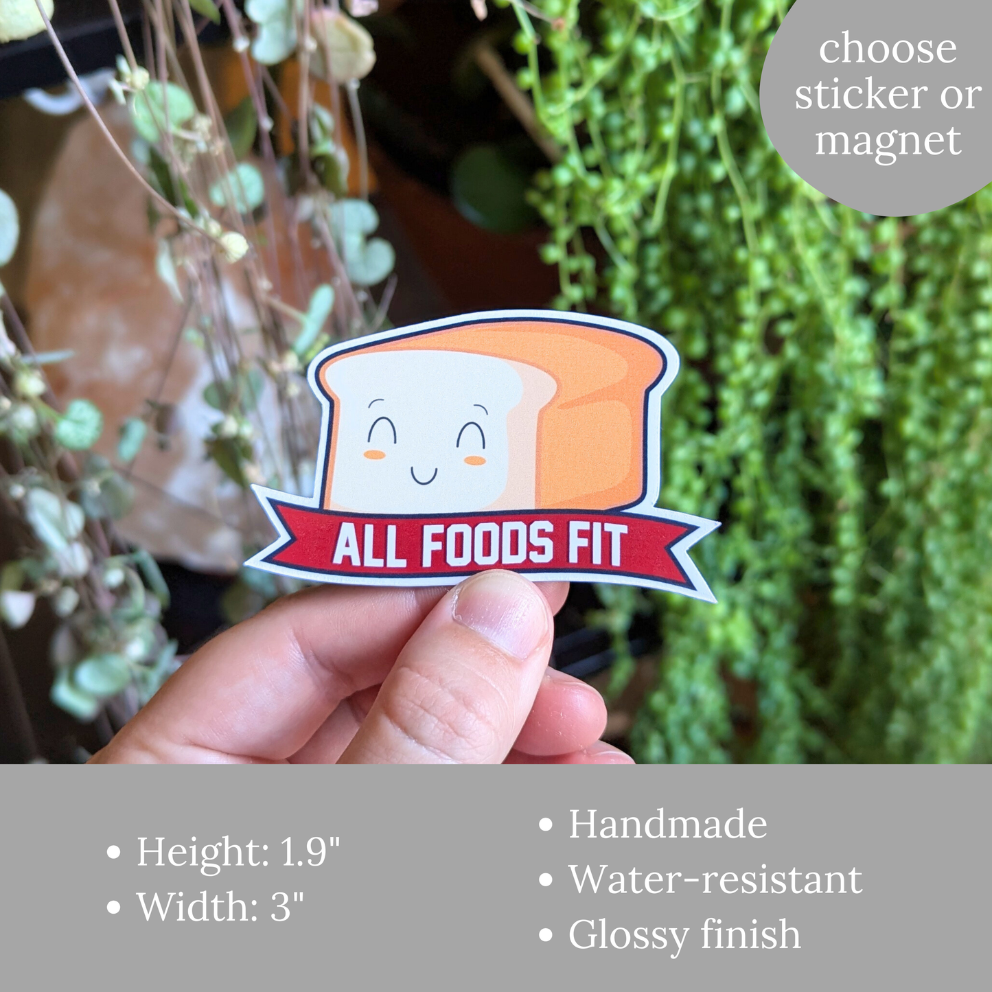 All Foods Fit Sticker or Magnet