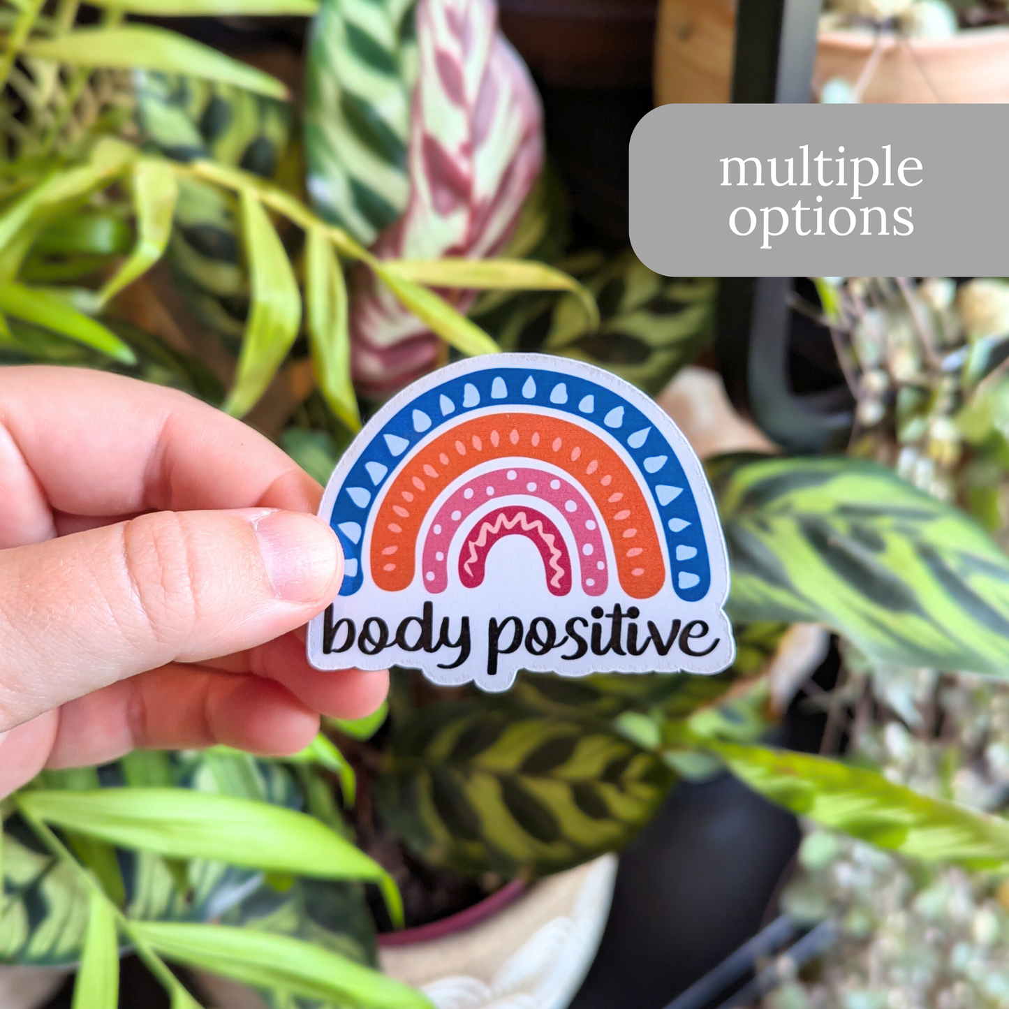 Body Positive Rainbow Sticker or Magnet