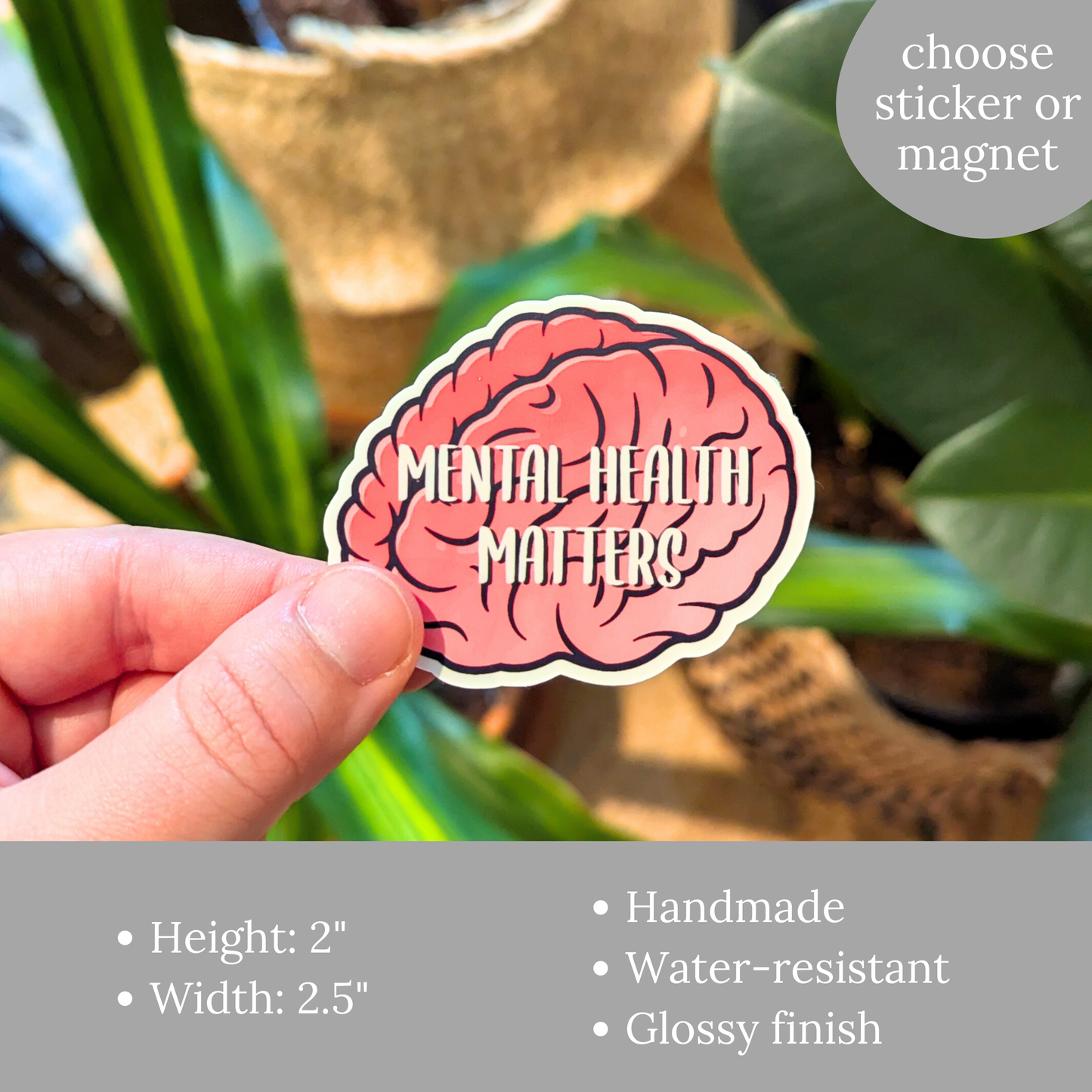 Mental Health Matters Sticker or Magnet