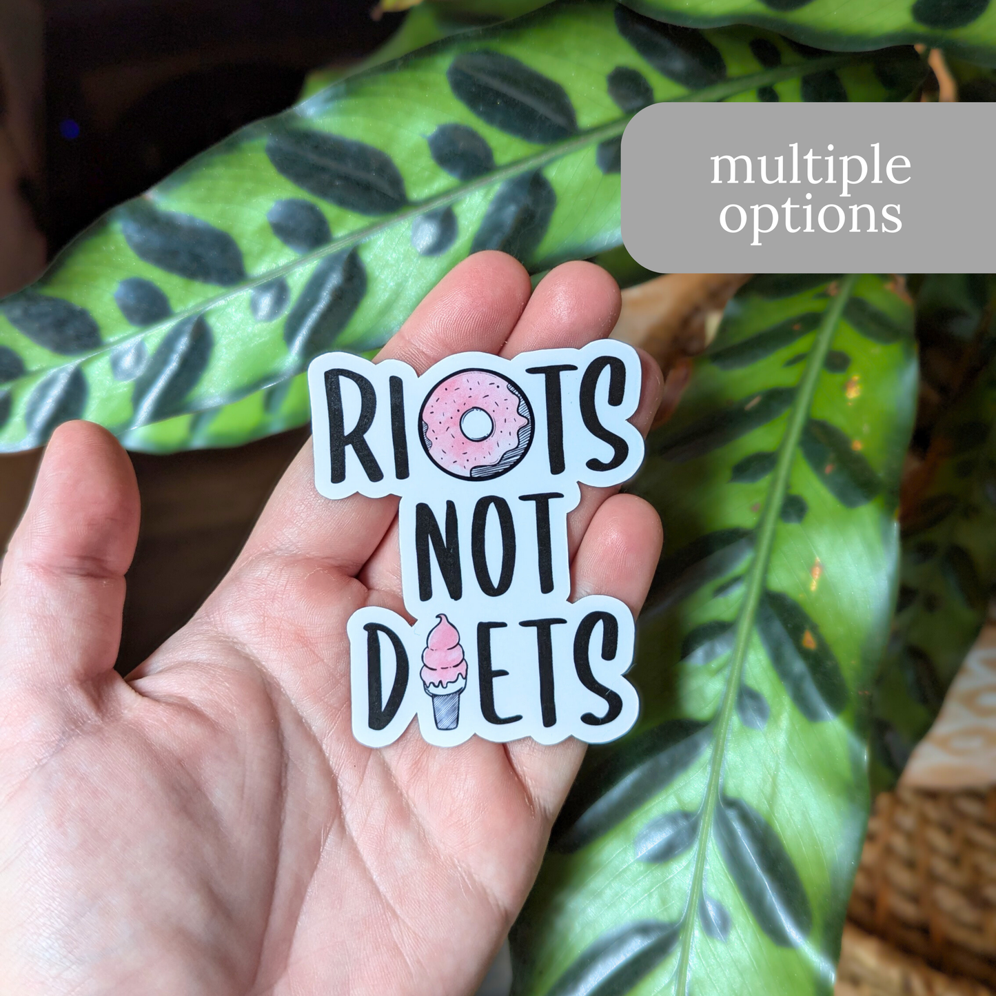 Riots Not Diets Sticker or Magnet