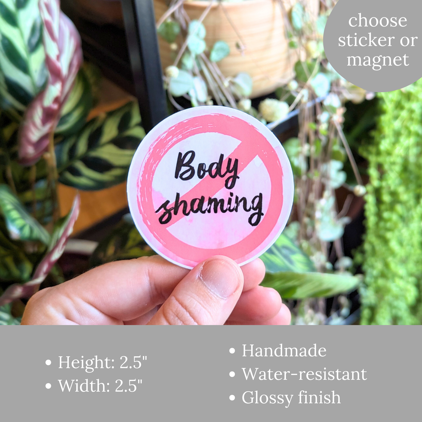 No Body Shaming Sticker or Magnet